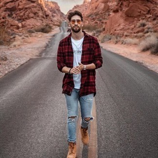 Comment porter des bottes de travail en daim marron au printemps