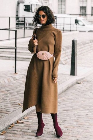 Comment porter une robe-pull marron