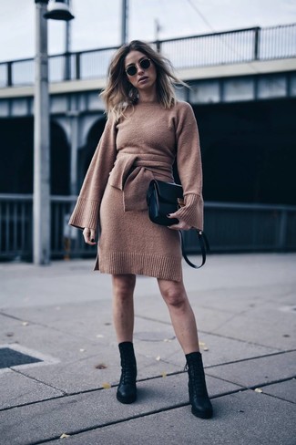 Comment porter une robe-pull marron