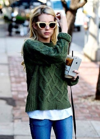 Comment porter un pull torsadé avec un jean