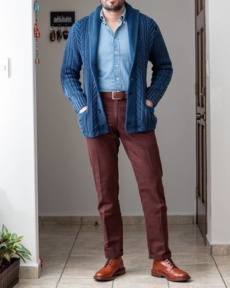 Chemise à manches longues en chambray bleu clair Brunello Cucinelli