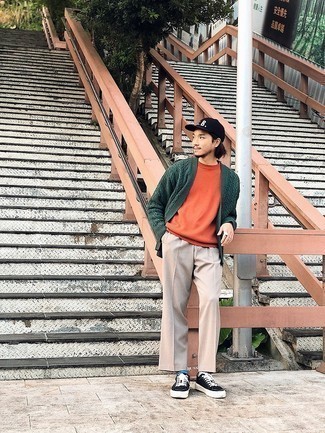 Cardigan en tricot vert foncé Wooyoungmi