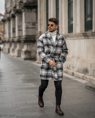 Comment porter un pardessus écossais gris foncé