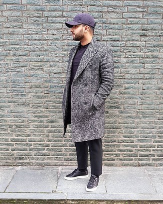 Comment porter un pardessus écossais gris foncé