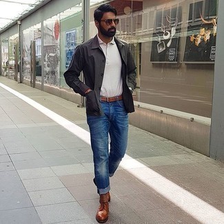 Comment porter une veste-chemise gris foncé