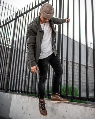 Comment porter une veste-chemise gris foncé