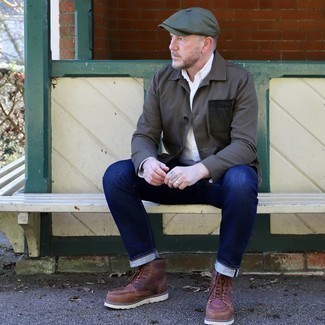 Comment porter une veste-chemise gris foncé