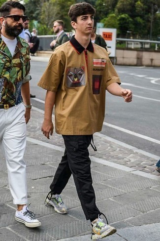 Chemise à manches courtes imprimée marron clair Marcelo Burlon County of Milan