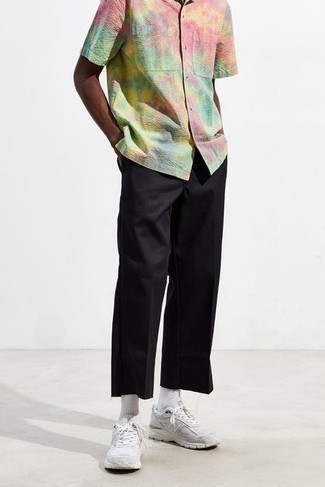 Chemise à manches courtes imprimée tie-dye multicolore Amiri