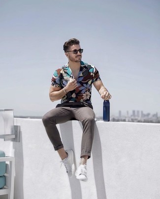 Chemise à manches courtes à fleurs multicolore AMI Alexandre Mattiussi