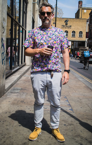 Chemise à manches courtes à fleurs multicolore Jaded London