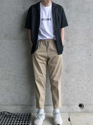 Chemise à manches courtes noire Calvin Klein