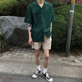 Chemise à manches courtes vert foncé Ziggy Chen