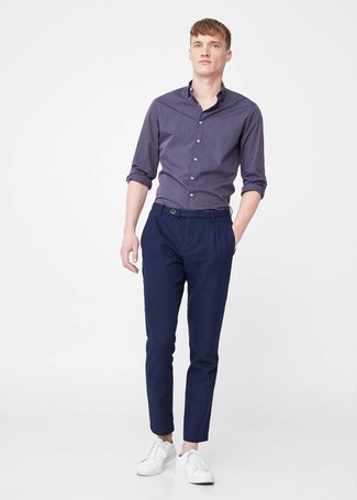 Chemise à manches longues à rayures verticales bleu marine 3.1 Phillip Lim