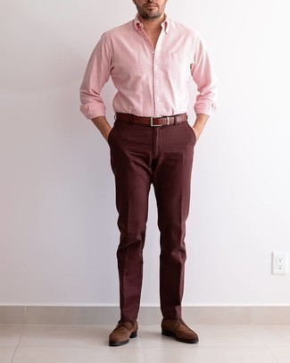 Chemise à manches longues à rayures verticales blanc et rouge Alessandro Gherardi