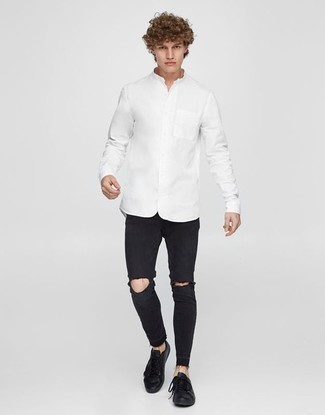 Chemise à manches longues blanche Alexander McQueen