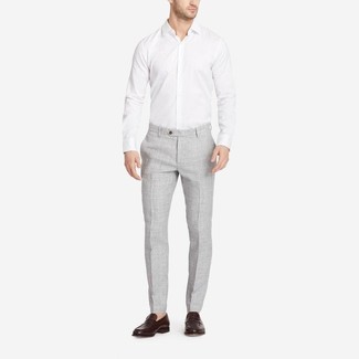 Pantalon de costume en lin gris Asos