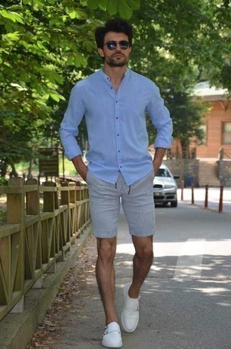 Chemise à manches longues bleu clair AMI Alexandre Mattiussi