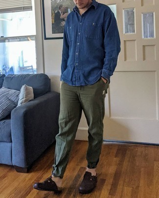 Chemise à manches longues bleu marine Tom Ford