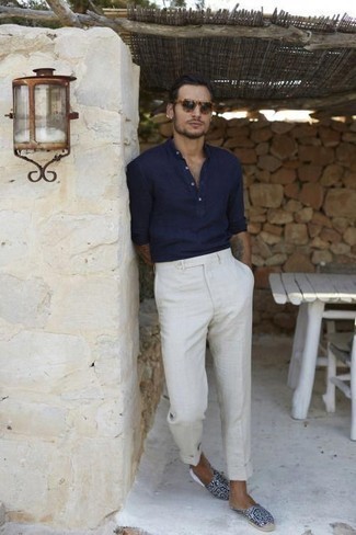 Pantalon de costume en lin blanc Club Monaco