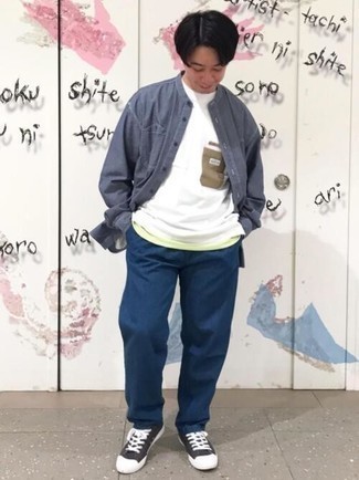 Chemise à manches longues gris foncé Yohji Yamamoto