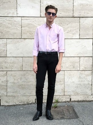 Chemise à manches longues rose Pierre Cardin