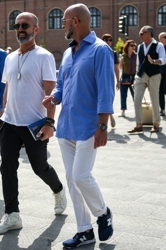 Chemise à manches longues á pois bleue Mp Massimo Piombo