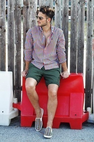 Chemise à manches longues à carreaux multicolore Raf Simons