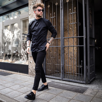 Chemise à manches longues noire Calvin Klein Jeans