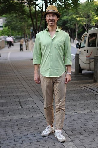 Chemise à manches longues vert menthe AMI Alexandre Mattiussi