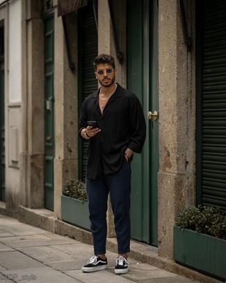 Chemise à manches longues noire Salvatore Ferragamo