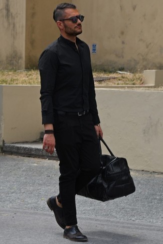 Chemise à manches longues noire Boris Bidjan Saberi