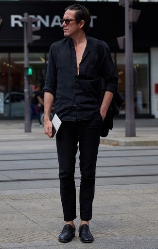 Chemise à manches longues noire Alexander McQueen
