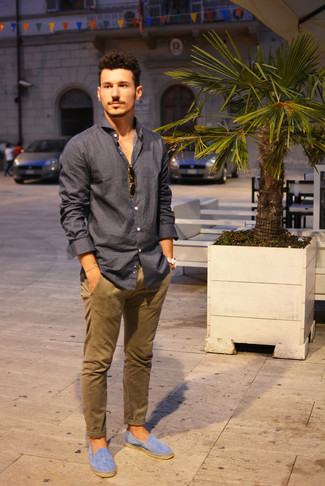 Chemise à manches longues gris foncé Calvin Klein