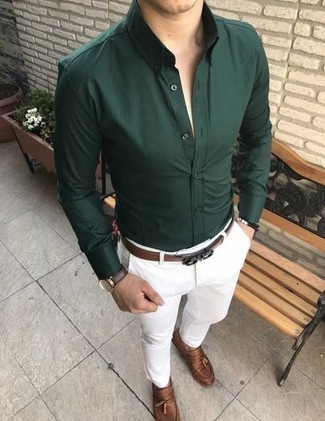 Chemise à manches longues vert foncé Mp Massimo Piombo