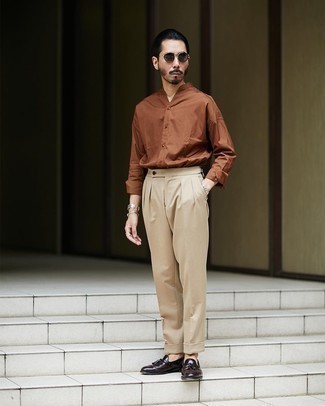 Chemise à manches longues marron Dolce & Gabbana