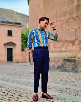 Chemise à manches longues à rayures verticales multicolore Viktor & Rolf