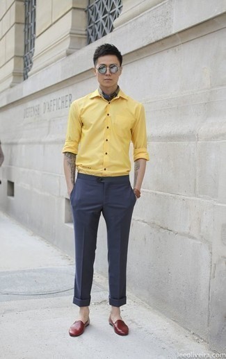 Chemise à manches longues jaune Lemaire