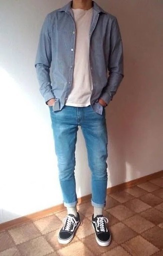 Chemise à manches longues bleu clair Pepe Jeans