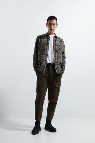Pantalon cargo olive