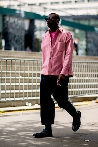 Chemise à manches longues rose Ralph Lauren