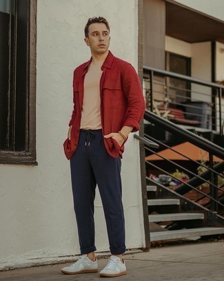 Chemise à manches longues rouge Tom Tailor