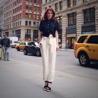Pantalon en soie blanc Givenchy