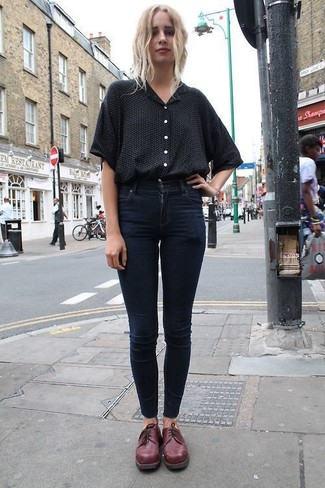 Chemise boutonnée à manches courtes noire et blanche Simone Rocha