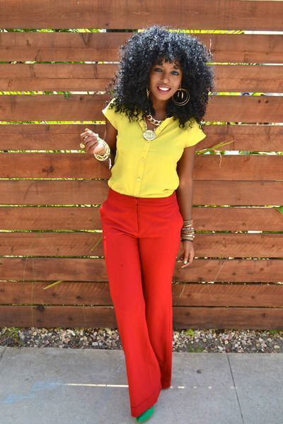 yellow top with red shoes | Spring outfits, Spring summer fashion, Fashion  outfits