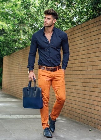 Pantalon chino orange Labrum