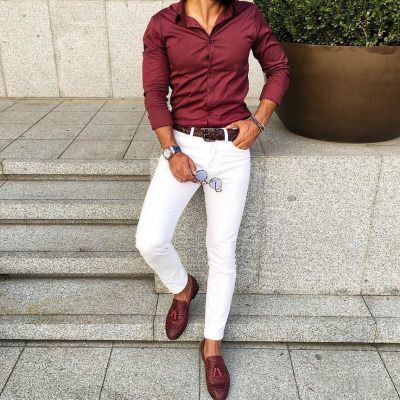 dark maroon dress shirt