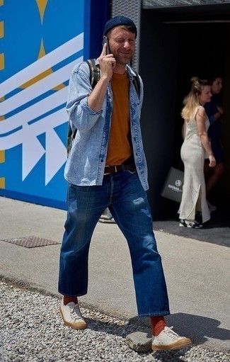 Chemise en jean bleu clair Marcelo Burlon County of Milan