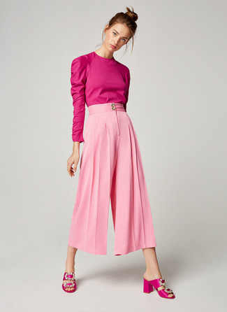 jupe culotte rose
