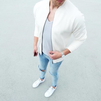 Comment porter un blouson aviateur transparent